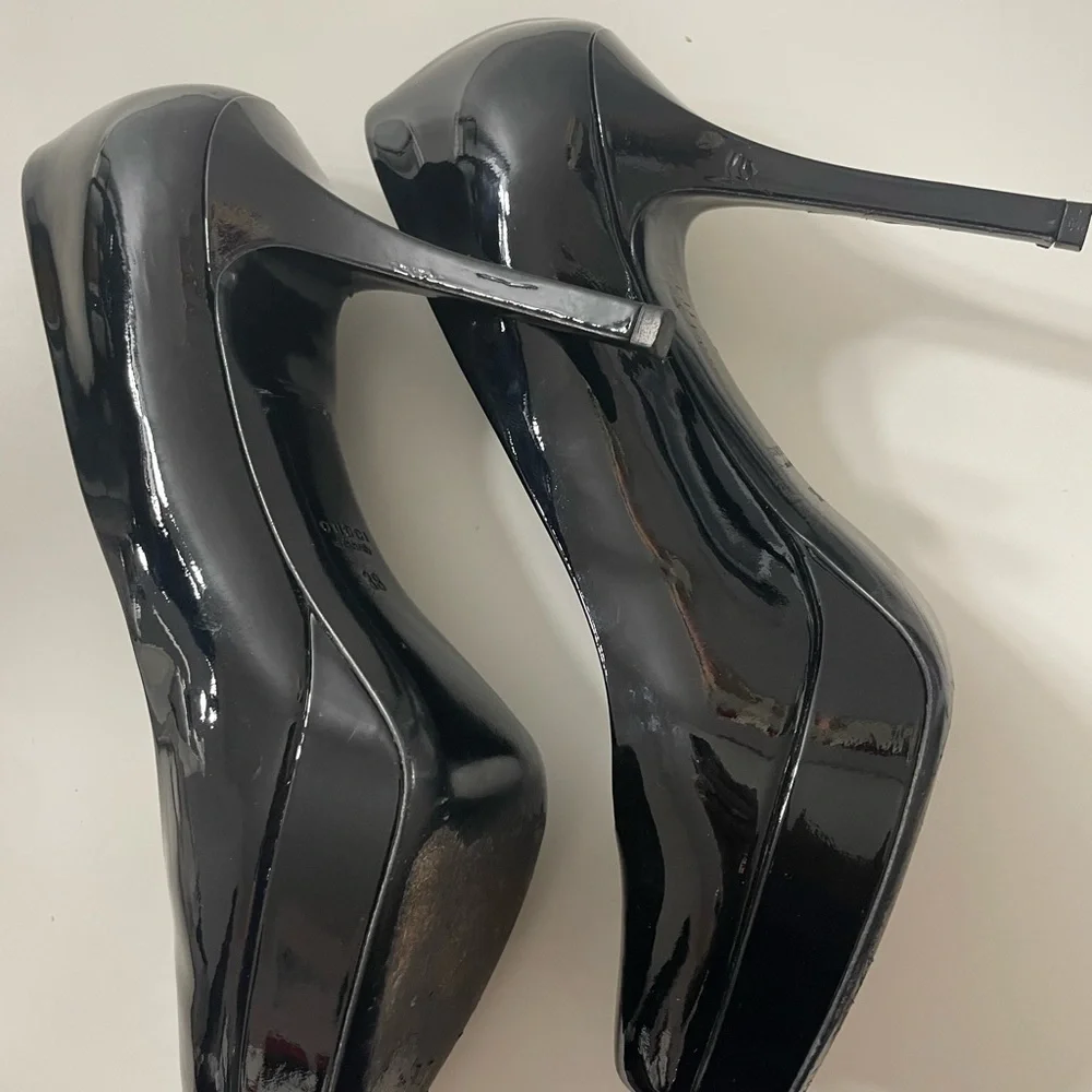 Vintage Gucci Patent Leather Pumps Black Vernice Crystal Nero - Size 9 Authentic - Picture 13 of 16